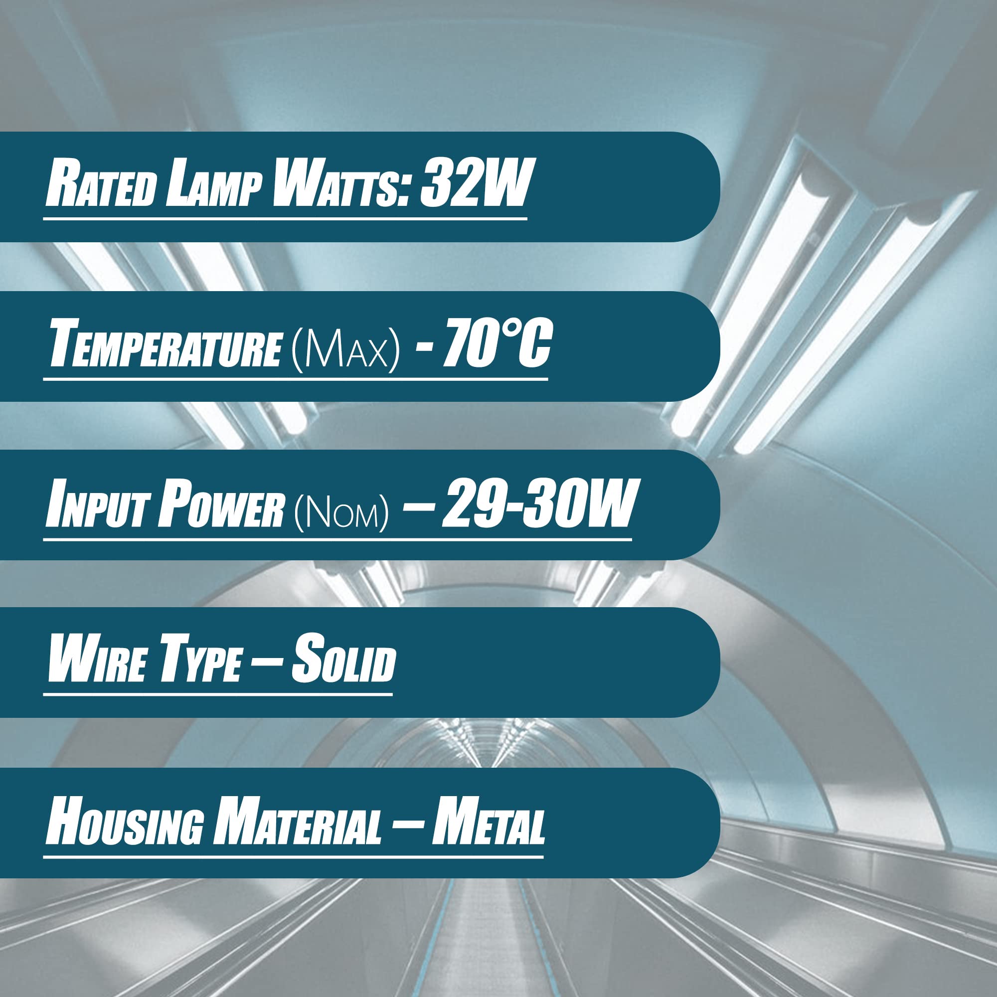 Icn1P32N, 120-277V, 50-60Hz Input Frequency, Solid Wire Type, Instant Start Centium Electronic Fluorescent Ballast For 1 F32T8 L